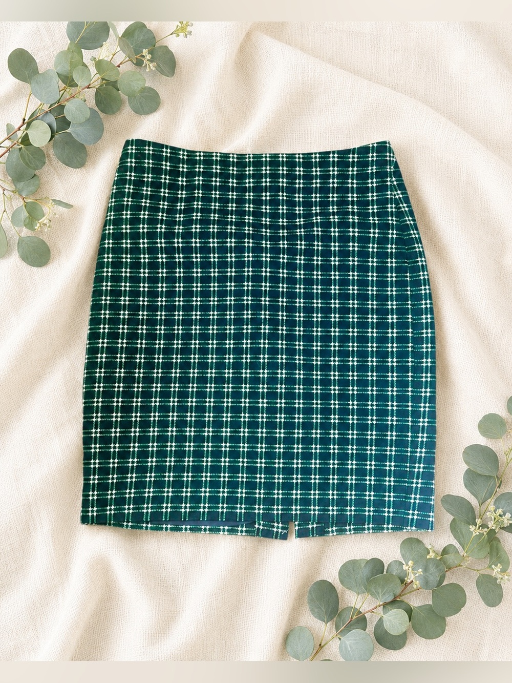 J.Crew Green Plaid Skirt | Old Money Preppy | Ralph Lauren Inspired Pencil Mini
